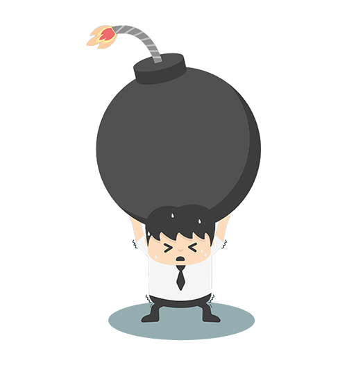 Guy holding student loan debt